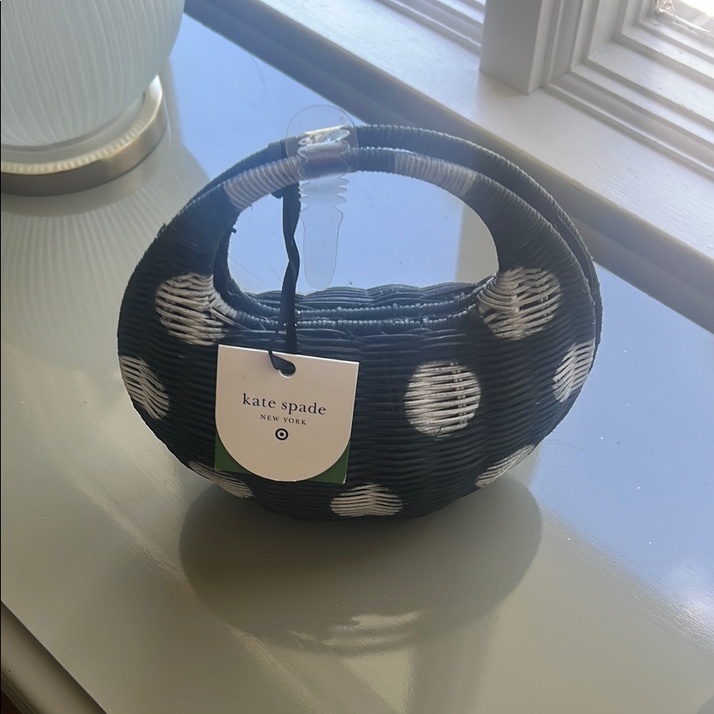 Kate Spade Black and White Geometric Accent Basket